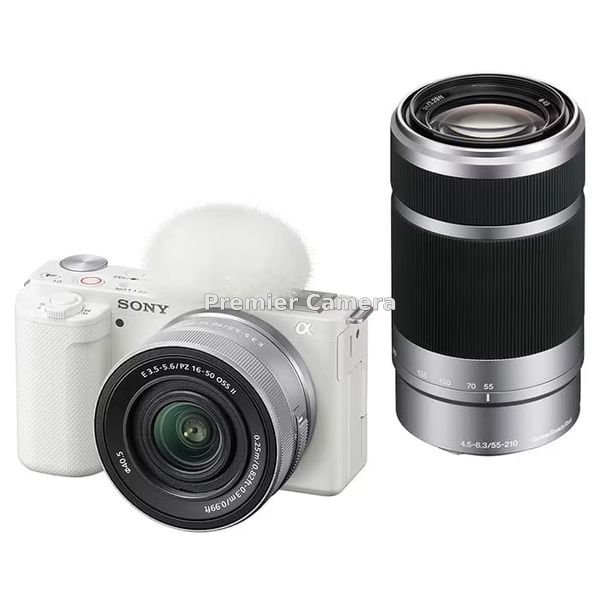 SONY VLOGCAM ZV-E10 ダブルズームレンズキット (PZ 16-50mm II + E 55-210mm) ホワイト [ZV-E10X W]