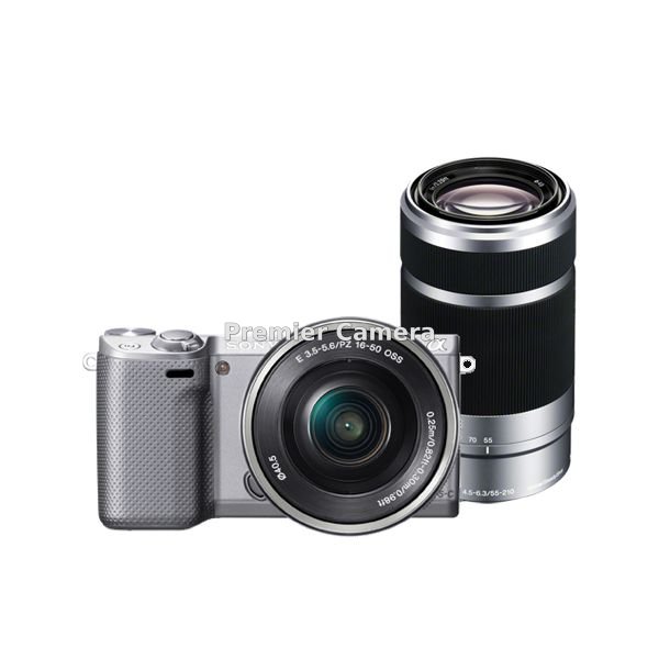 SONY NEX-5R ダブルズームレンズキット (PZ 16-50mm + E 55-210mm) シルバー [NEX-5RY]