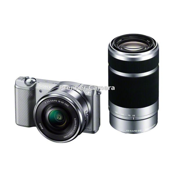 SONY α5000 ダブルズームレンズキット (PZ 16-50mm + E 55-210mm) シルバー [ILCE-5000Y]