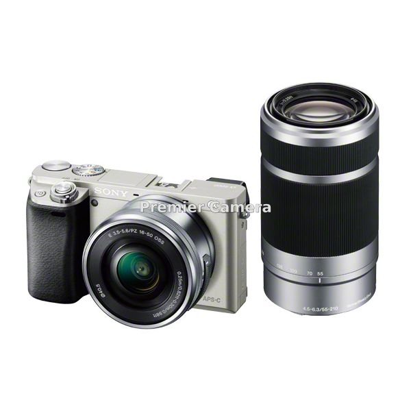 SONY α6000 ダブルズームレンズキット (PZ 16-50mm + E 55-210mm) シルバー [ILCE-6000Y]